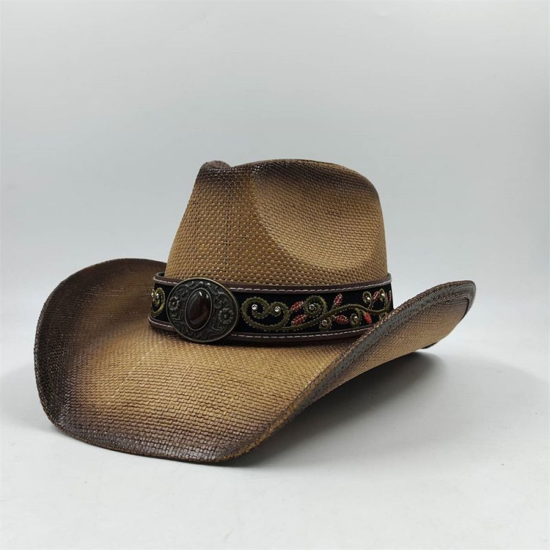 C% charta Fashion Cowboy aestatem chartam Straw Big Brim Hat