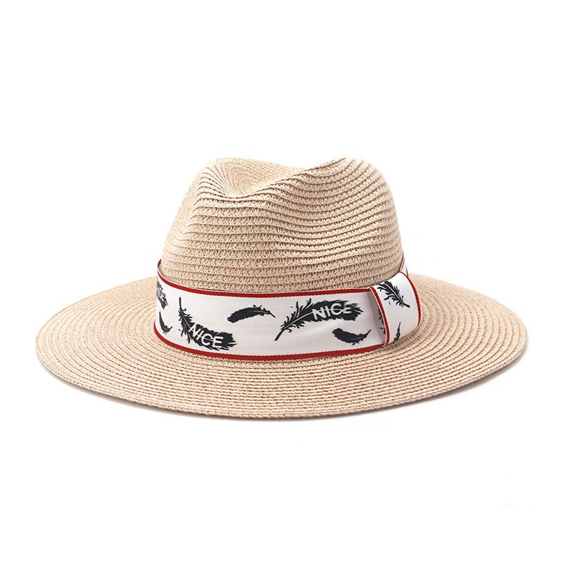 Custom Logo Mens Fedora Straw Hat