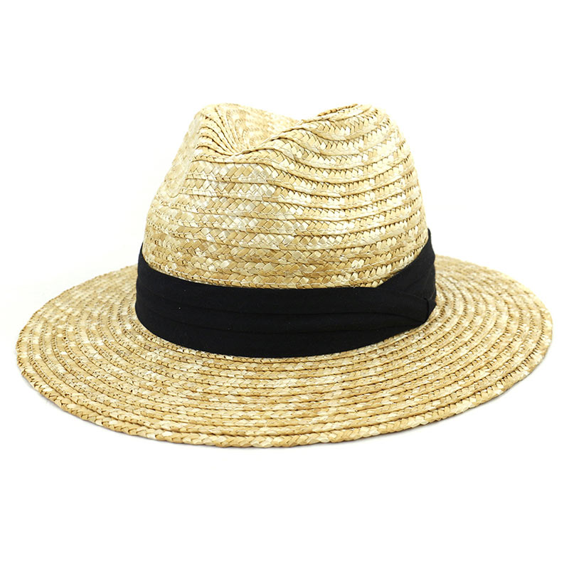 Custom Natural Triticum Straw Fedora Hat