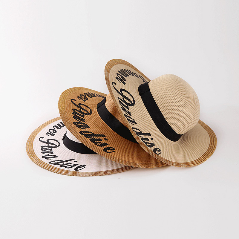 Custom Printed Logo Floppy Beach Straw Hat for Event