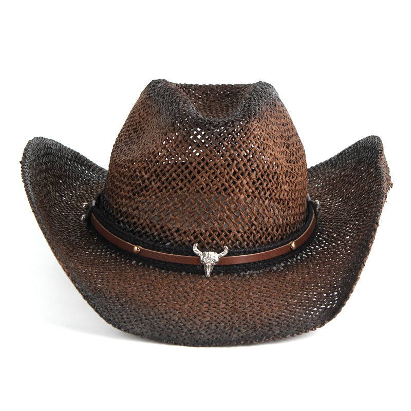 Dark Brown aestate Occidentis Cowboy Straw Hat