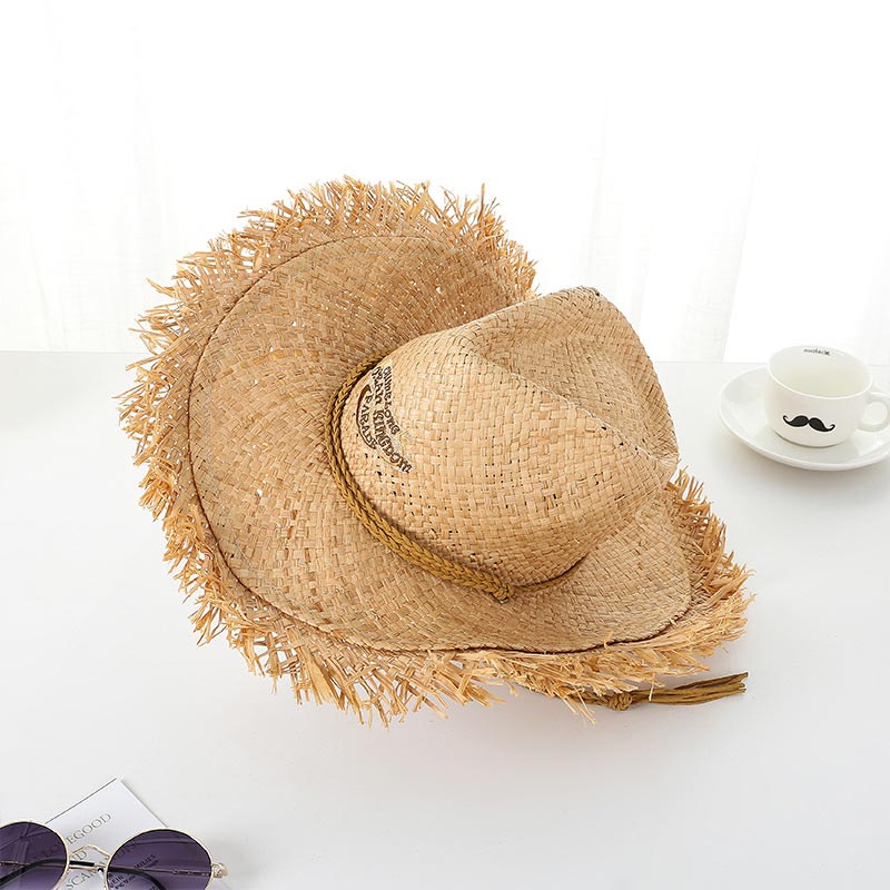 Acupictura Logo Raffia Straw Cowboy Hat