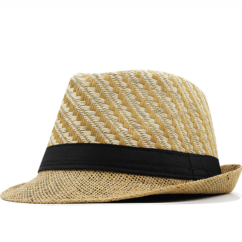 Hot Sale Check Straw Cuban Fedora Solem Hat