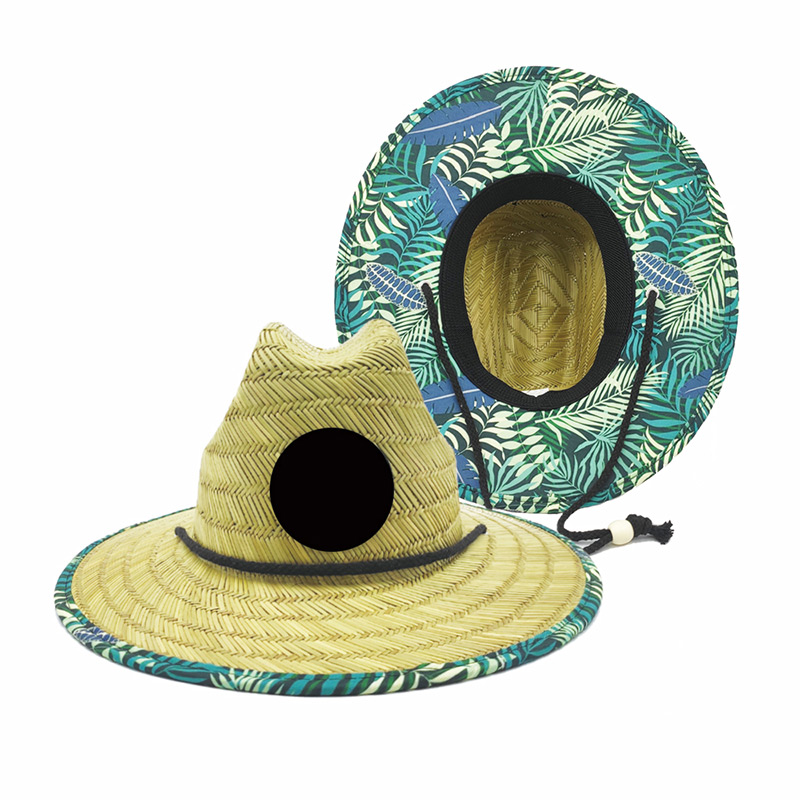 Kids Palm Print Straw Hat