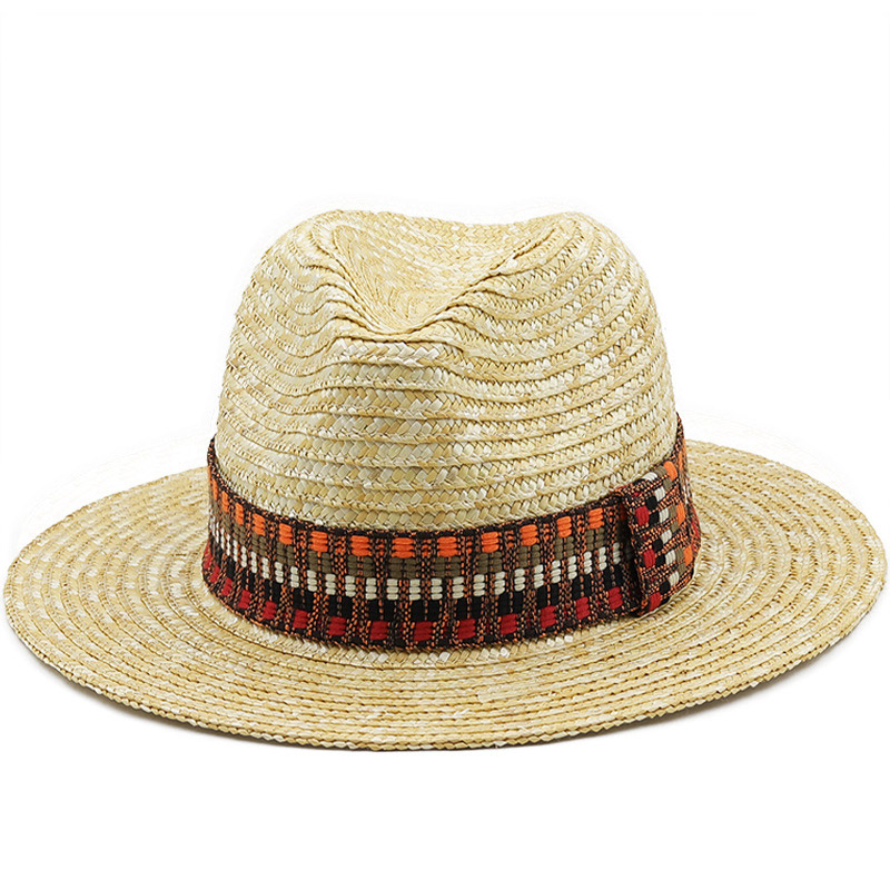 Mens Litus Triticum Straw Panama Solem Hat