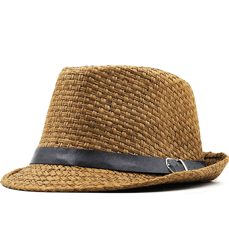 Mens Dark Straw Cloth Trilby sol Hat