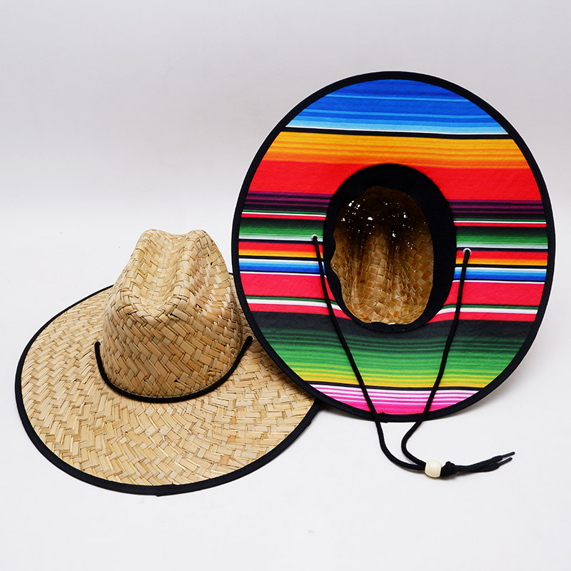 Mexicanus Stripe Straw Hat