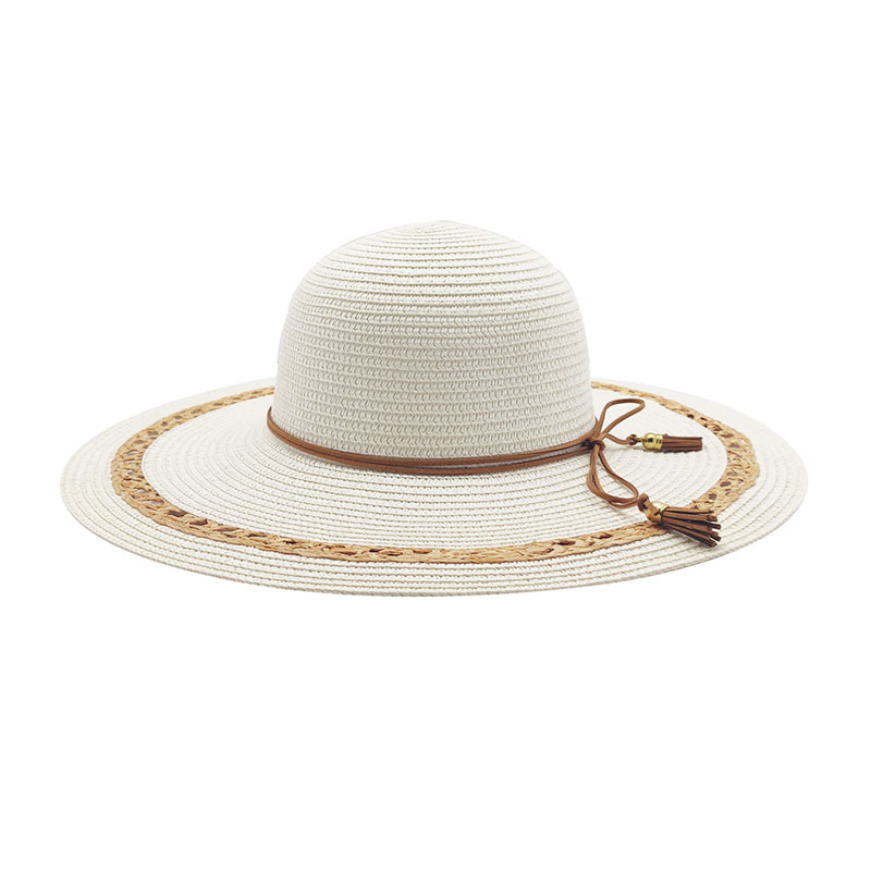 Novum Design Travel Straw Braid White Floppy Hat