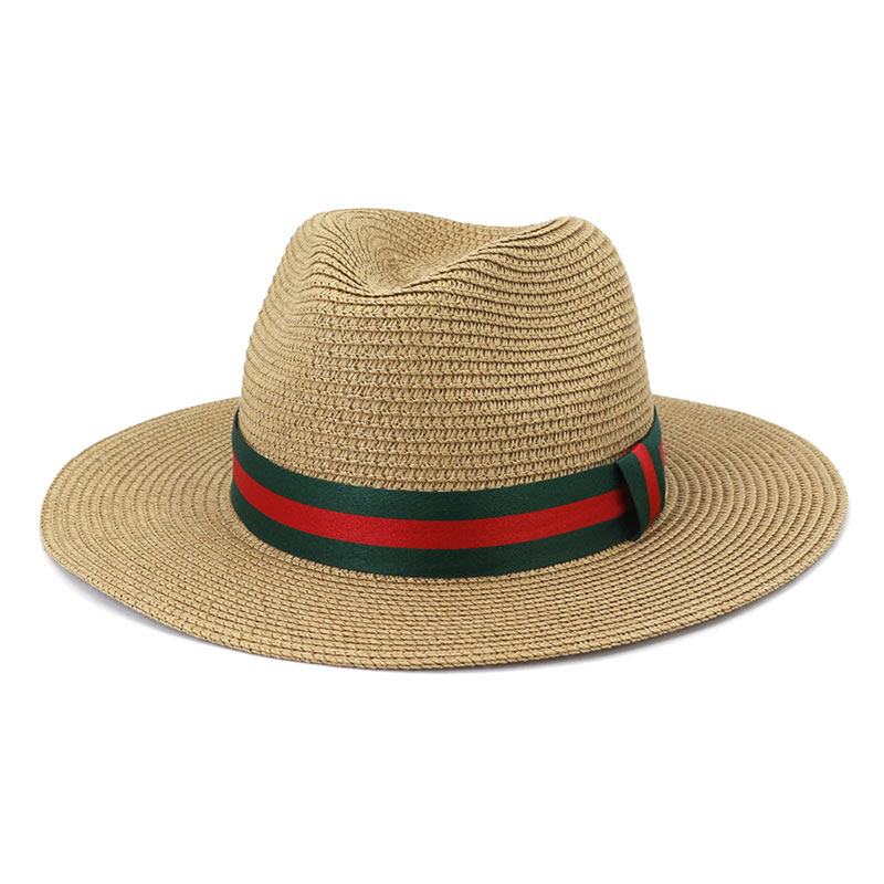 Ribbon Trim Solidus Color Sinis Panama Straw Hat